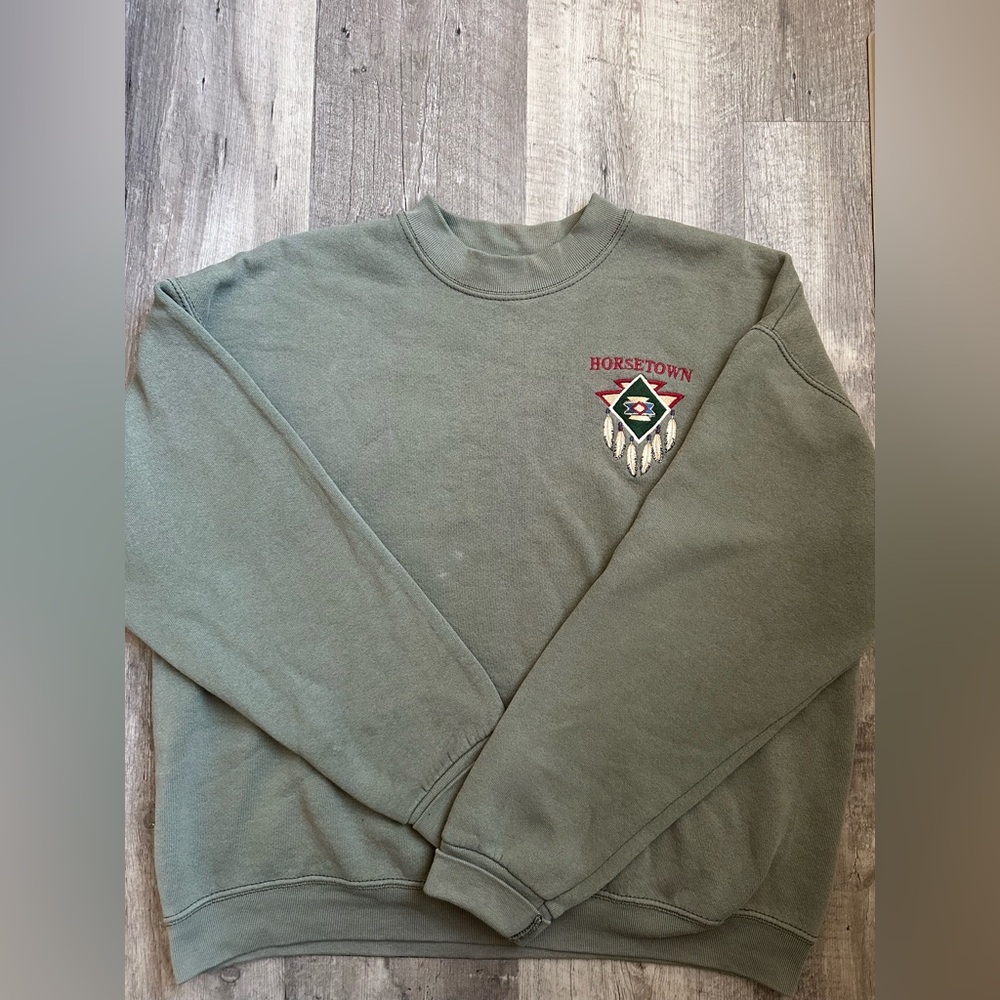 50 % cotton Fruit of the Loom Olive Crewneck Sweater : unisex